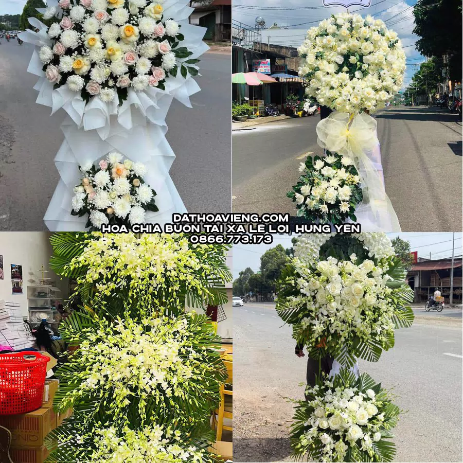 Mẫu hoa chia buồn tham khảo tại Xã Lê Lợi, Hưng Yên