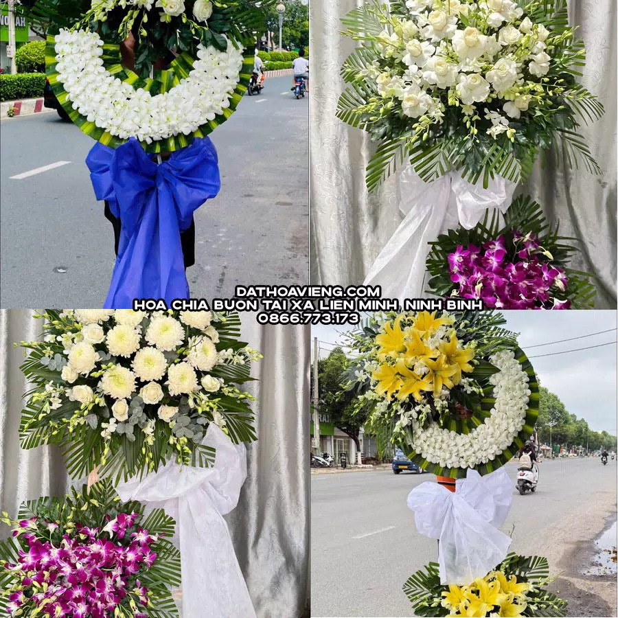 Mẫu hoa chia buồn tham khảo tại Xã Liên Minh, Ninh Bình