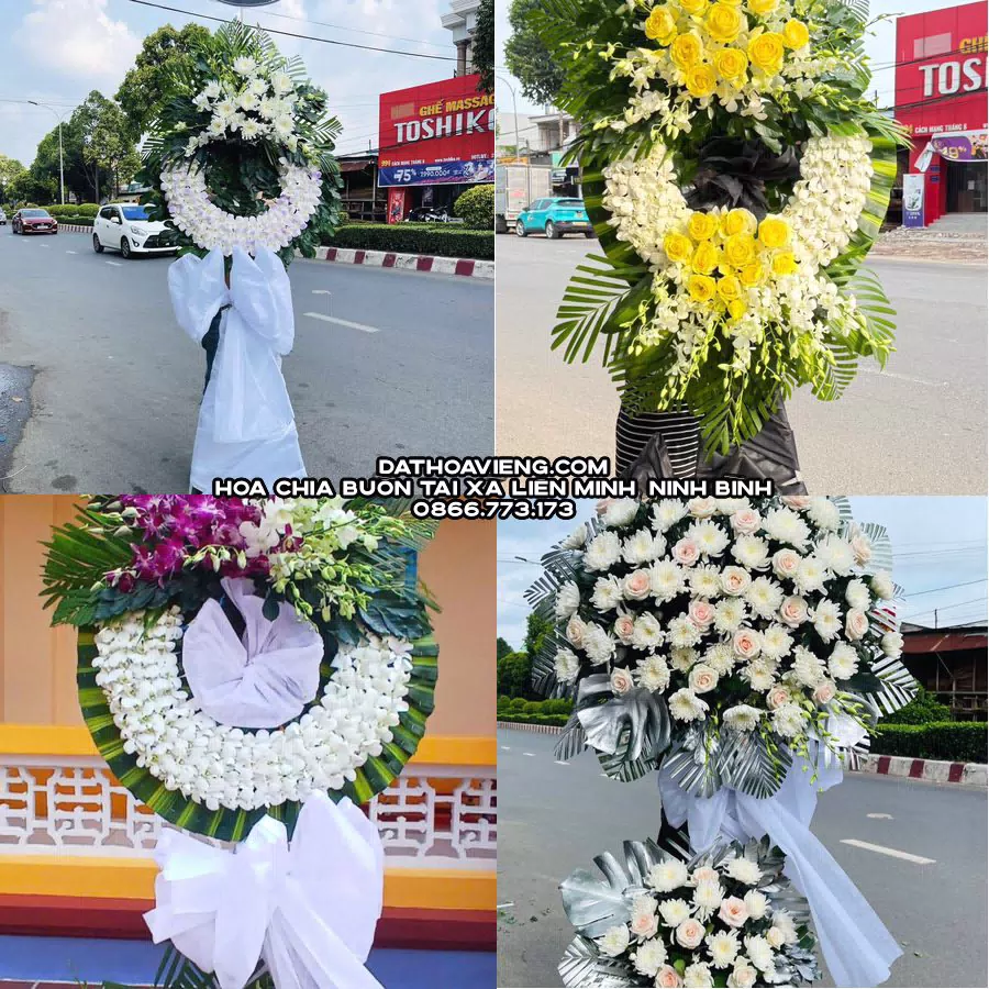 Mẫu hoa chia buồn tham khảo tại Xã Liên Minh, Ninh Bình
