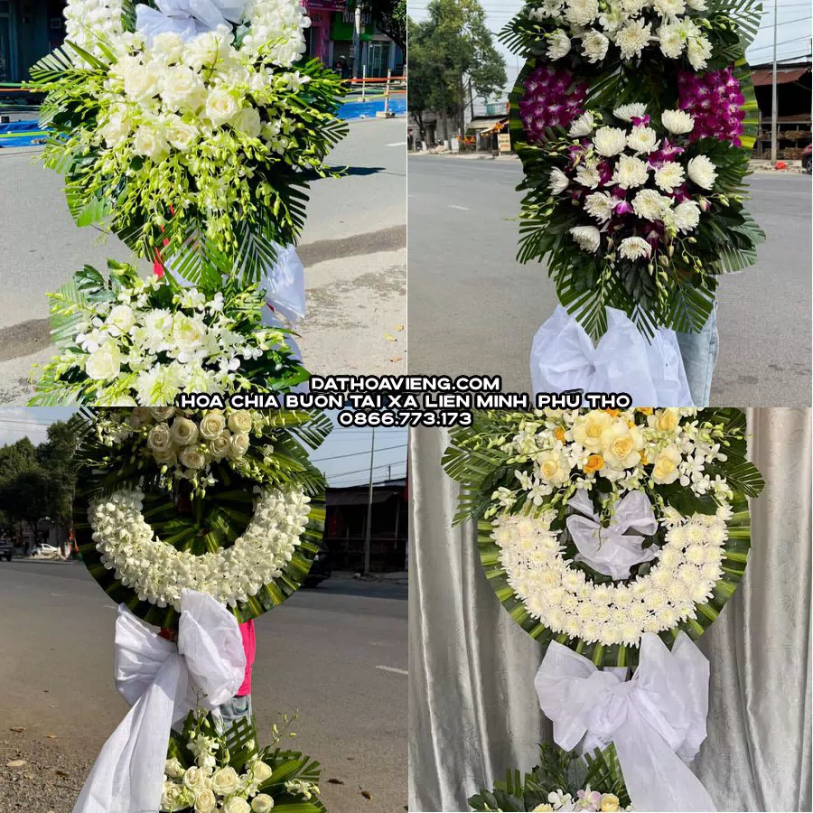 Mẫu hoa chia buồn tham khảo tại Xã Liên Minh, Phú Thọ