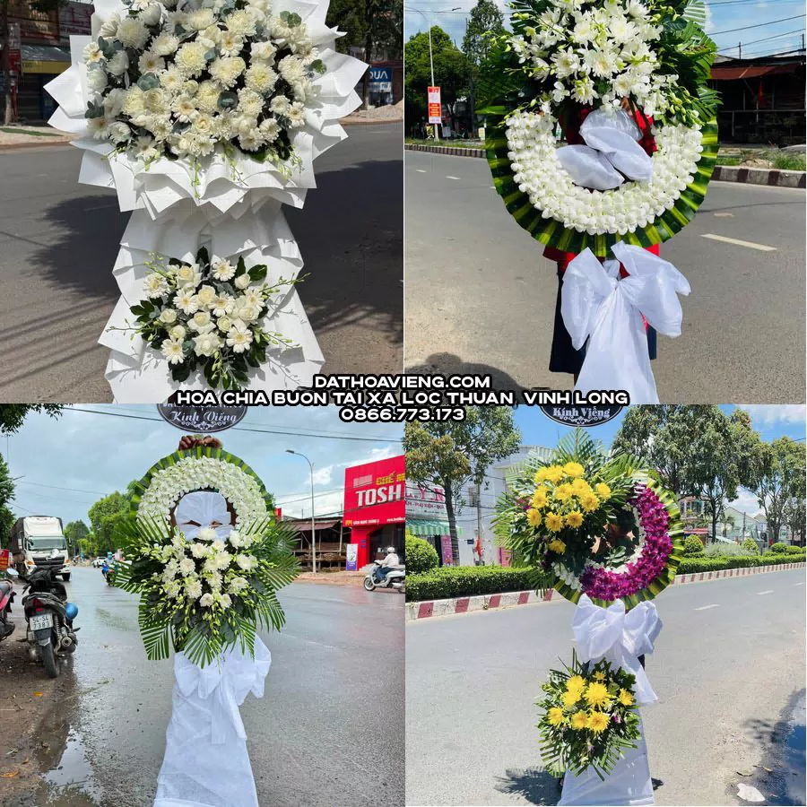 Mẫu hoa chia buồn tham khảo tại Xã Lộc Thuận, Vĩnh Long