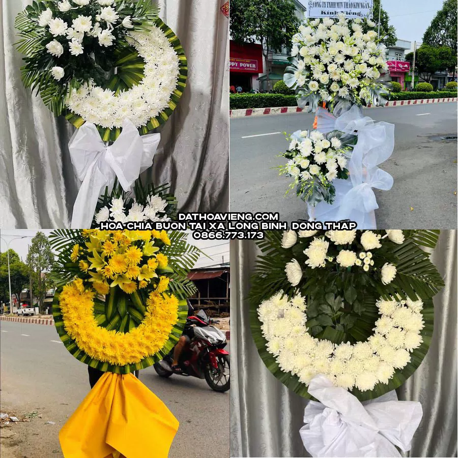 Mẫu hoa chia buồn tham khảo tại Xã Long Bình, Đồng Tháp