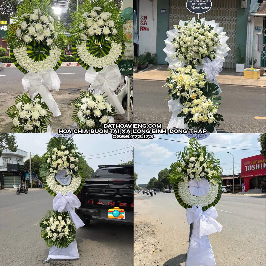 Mẫu hoa chia buồn tham khảo tại Xã Long Bình, Đồng Tháp