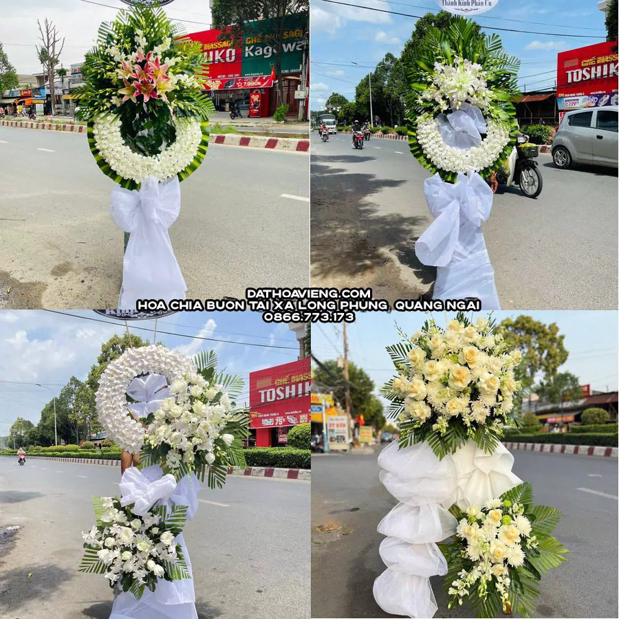 Mẫu hoa chia buồn tham khảo tại Xã Long Phụng, Quảng Ngãi