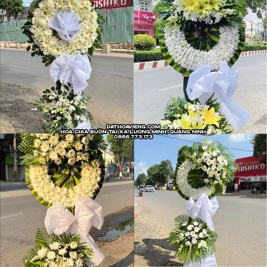 Mẫu hoa chia buồn tham khảo tại Xã Lương Minh, Quảng Ninh