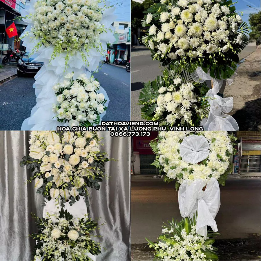 Mẫu hoa chia buồn tham khảo tại Xã Lương Phú, Vĩnh Long