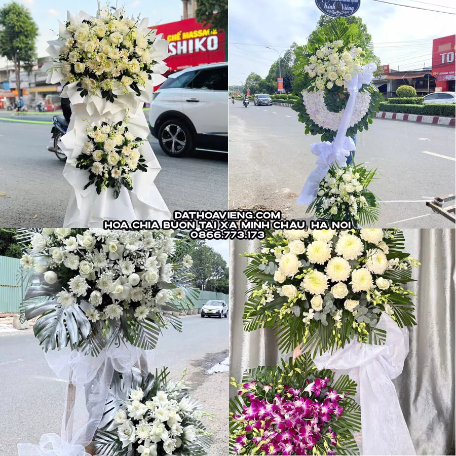 Mẫu hoa chia buồn tham khảo tại Xã Minh Châu, Hà Nội
