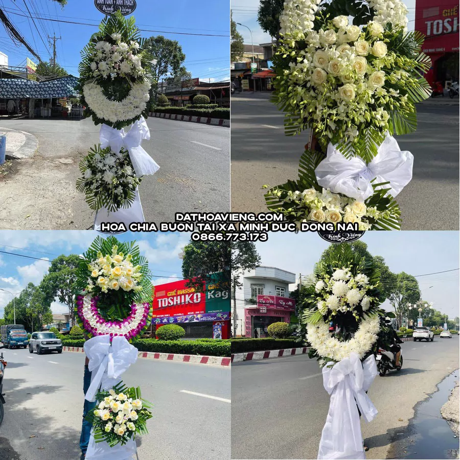 Mẫu hoa chia buồn tham khảo tại Xã Minh Đức, Đồng Nai