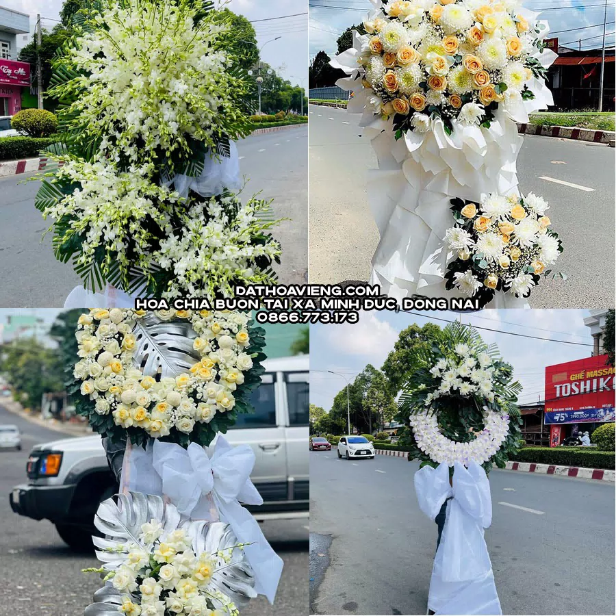 Mẫu hoa chia buồn tham khảo tại Xã Minh Đức, Đồng Nai