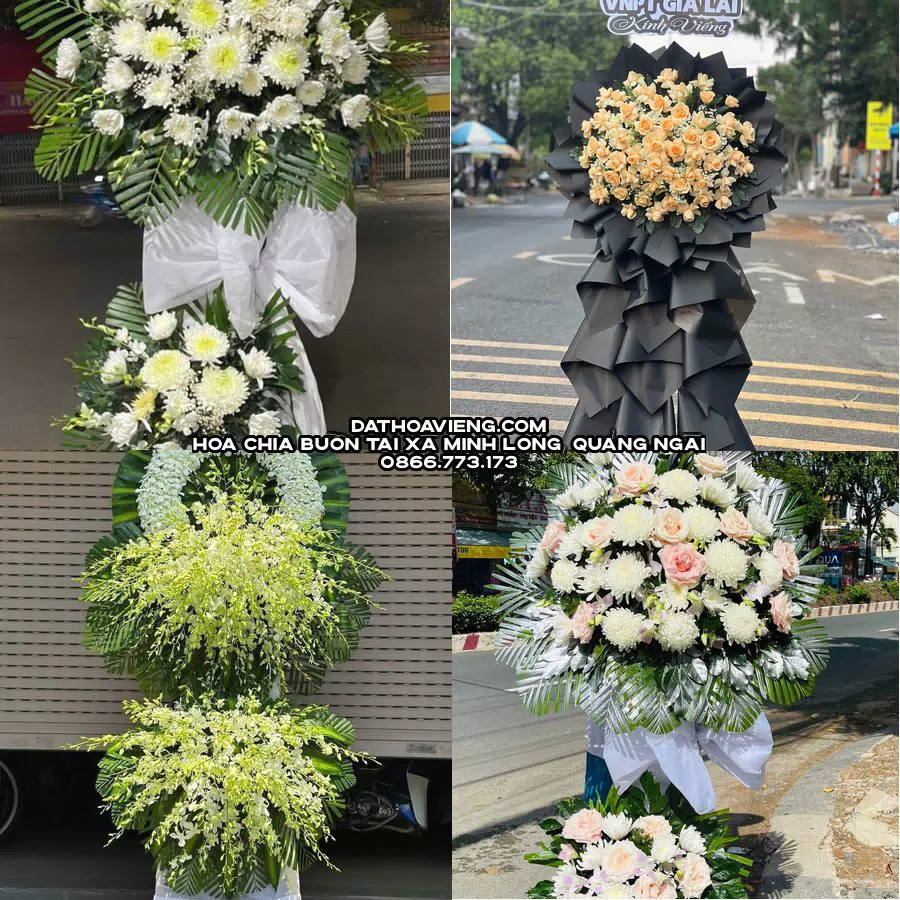 Mẫu hoa chia buồn tham khảo tại Xã Minh Long, Quảng Ngãi