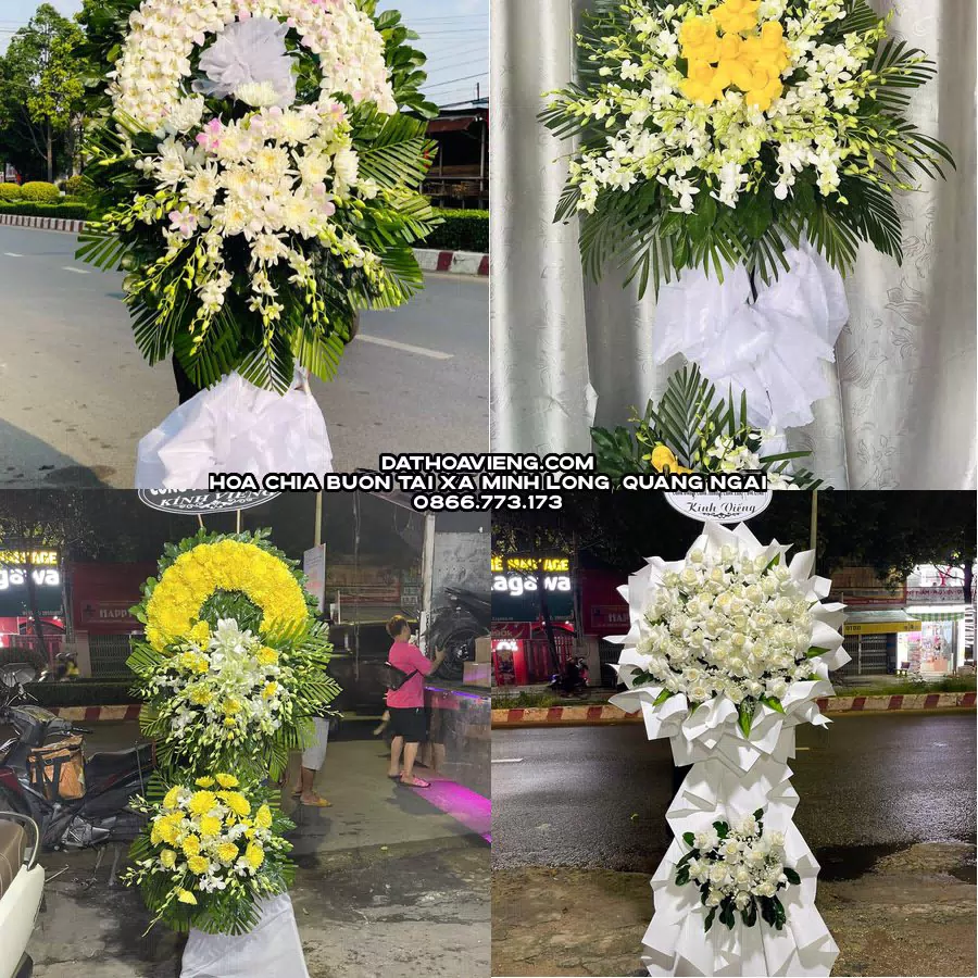 Mẫu hoa chia buồn tham khảo tại Xã Minh Long, Quảng Ngãi