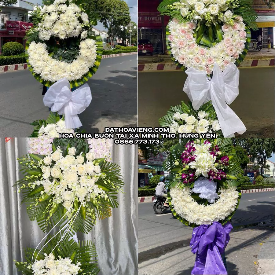 Mẫu hoa chia buồn tham khảo tại Xã Minh Thọ, Hưng Yên