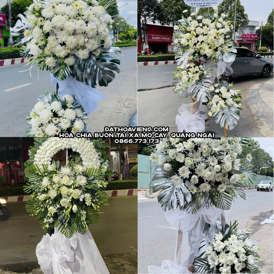 Mẫu hoa chia buồn tham khảo tại Xã Mỏ Cày, Quảng Ngãi