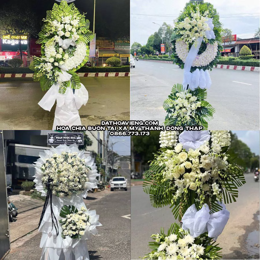 Mẫu hoa chia buồn tham khảo tại Xã Mỹ Thành, Đồng Tháp