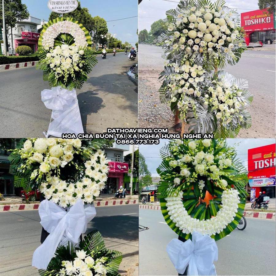 Mẫu hoa chia buồn tham khảo tại Xã Nghĩa Hưng, Nghệ An