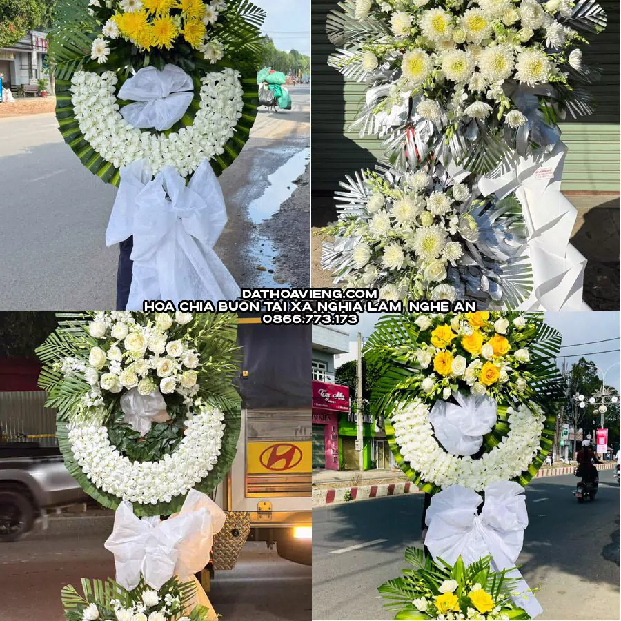 Mẫu hoa chia buồn tham khảo tại Xã Nghĩa Lâm, Nghệ An