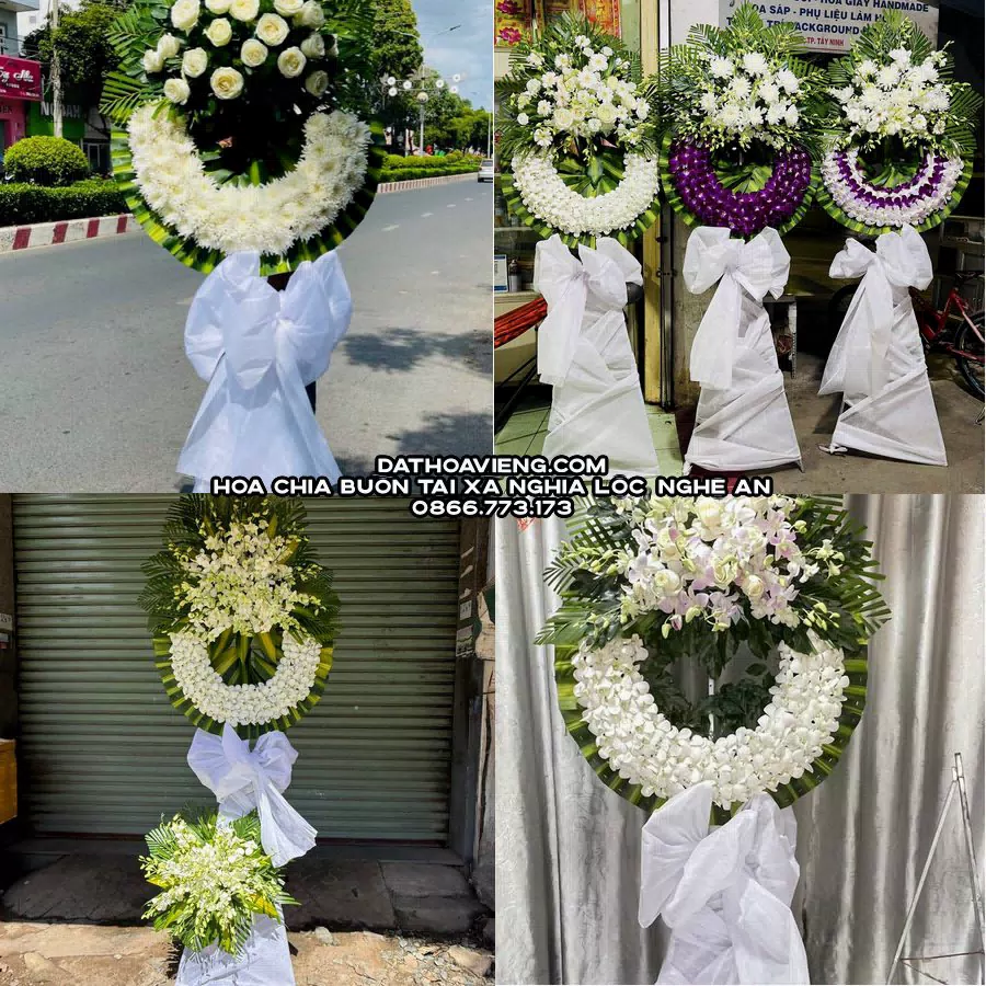 Mẫu hoa chia buồn tham khảo tại Xã Nghĩa Lộc, Nghệ An