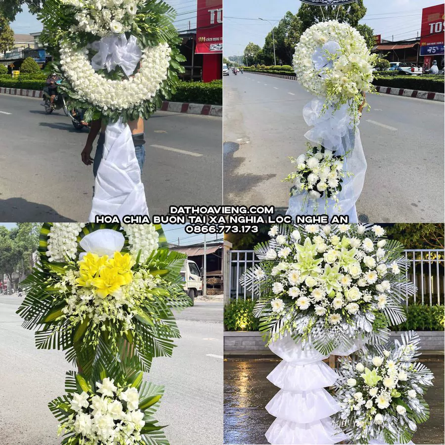 Mẫu hoa chia buồn tham khảo tại Xã Nghĩa Lộc, Nghệ An