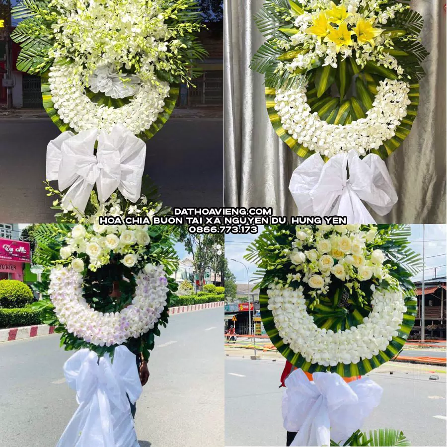 Mẫu hoa chia buồn tham khảo tại Xã Nguyễn Du, Hưng Yên
