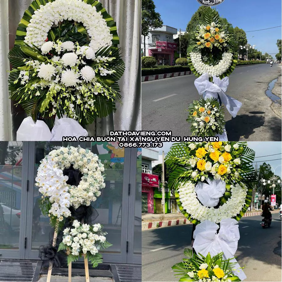 Mẫu hoa chia buồn tham khảo tại Xã Nguyễn Du, Hưng Yên