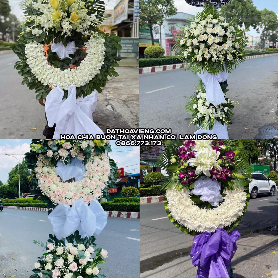 Mẫu hoa chia buồn tham khảo tại Xã Nhân Cơ, Lâm Đồng