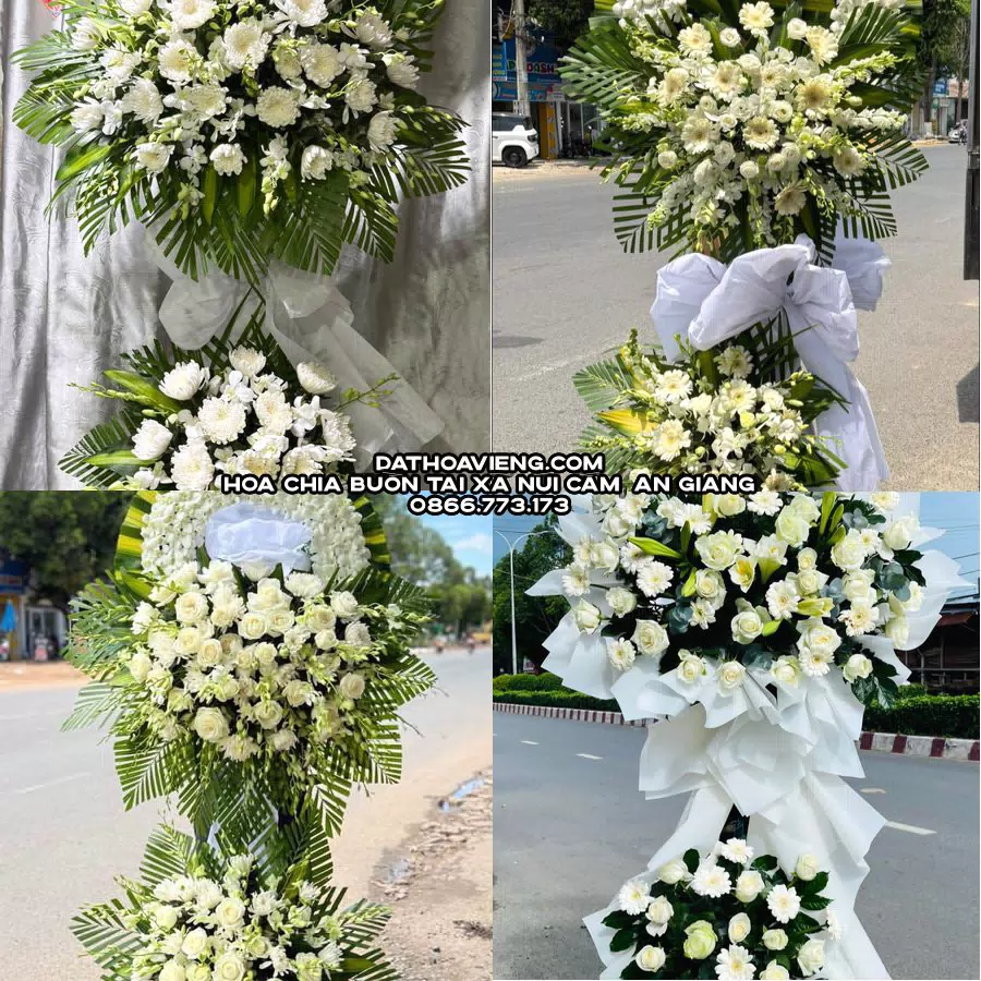 Mẫu hoa chia buồn tham khảo tại Xã Núi Cấm, An Giang