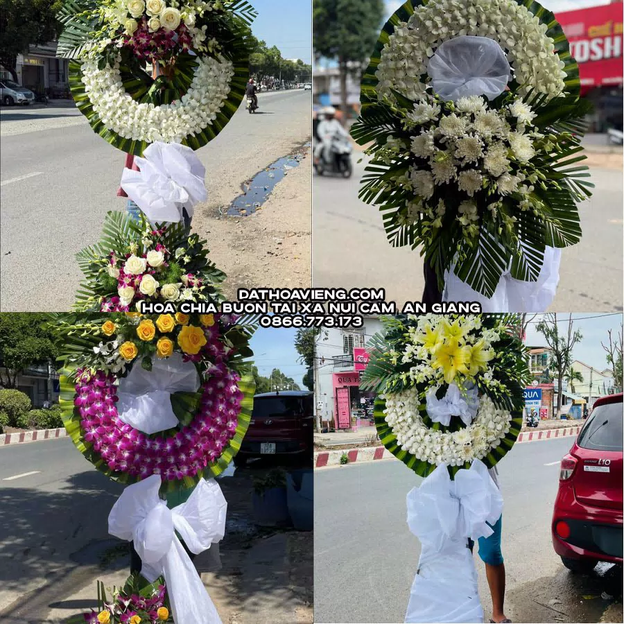 Mẫu hoa chia buồn tham khảo tại Xã Núi Cấm, An Giang
