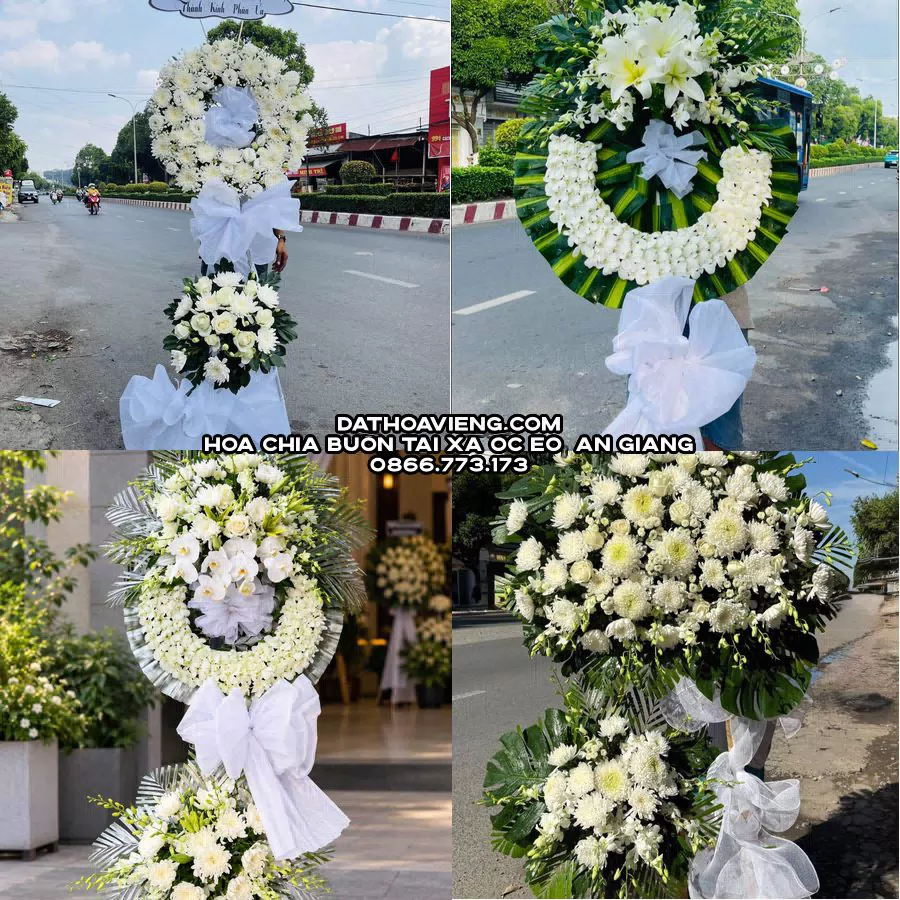 Mẫu hoa chia buồn tham khảo tại Xã Óc Eo, An Giang