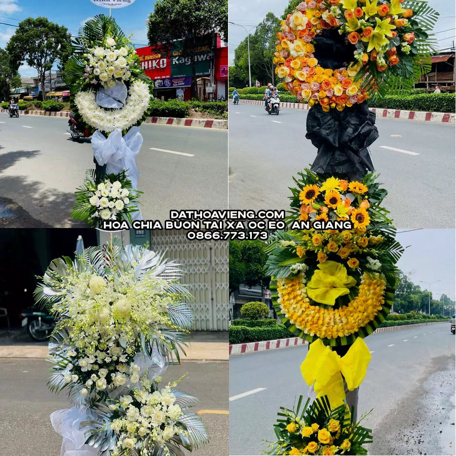 Mẫu hoa chia buồn tham khảo tại Xã Óc Eo, An Giang
