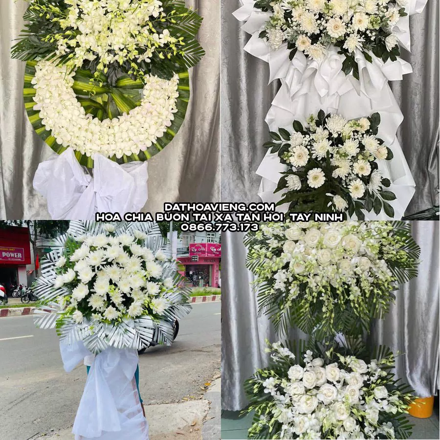 Mẫu hoa chia buồn tham khảo tại Xã Tân Hội, Tây Ninh