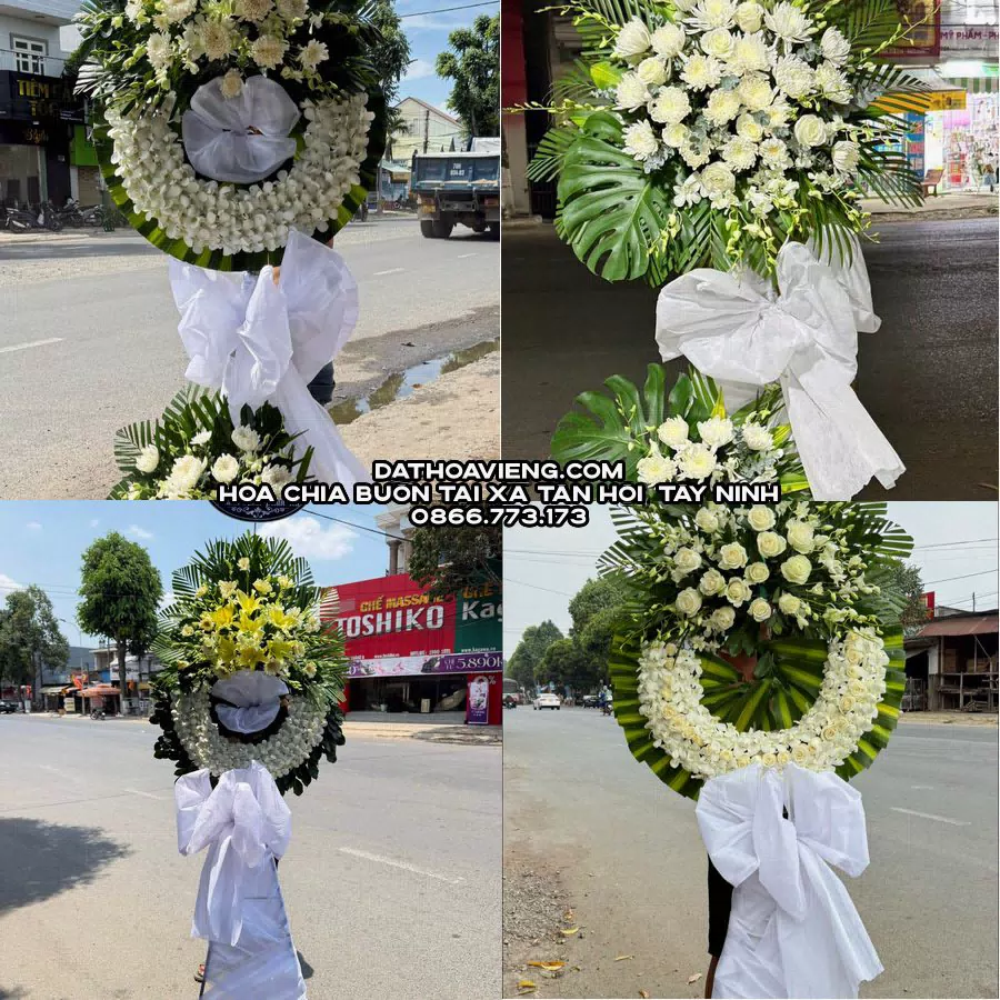 Mẫu hoa chia buồn tham khảo tại Xã Tân Hội, Tây Ninh