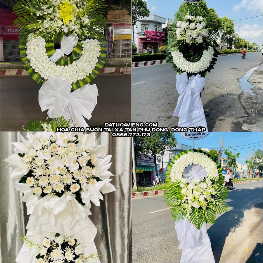 Mẫu hoa chia buồn tham khảo tại Xã Tân Phú Đông, Đồng Tháp