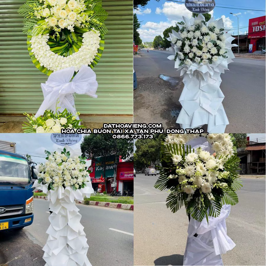 Mẫu hoa chia buồn tham khảo tại Xã Tân Phú, Đồng Tháp