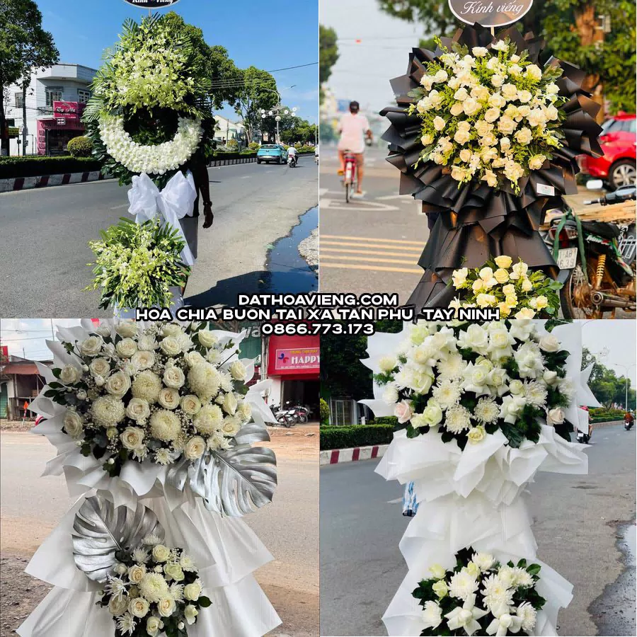 Mẫu hoa chia buồn tham khảo tại Xã Tân Phú, Tây Ninh