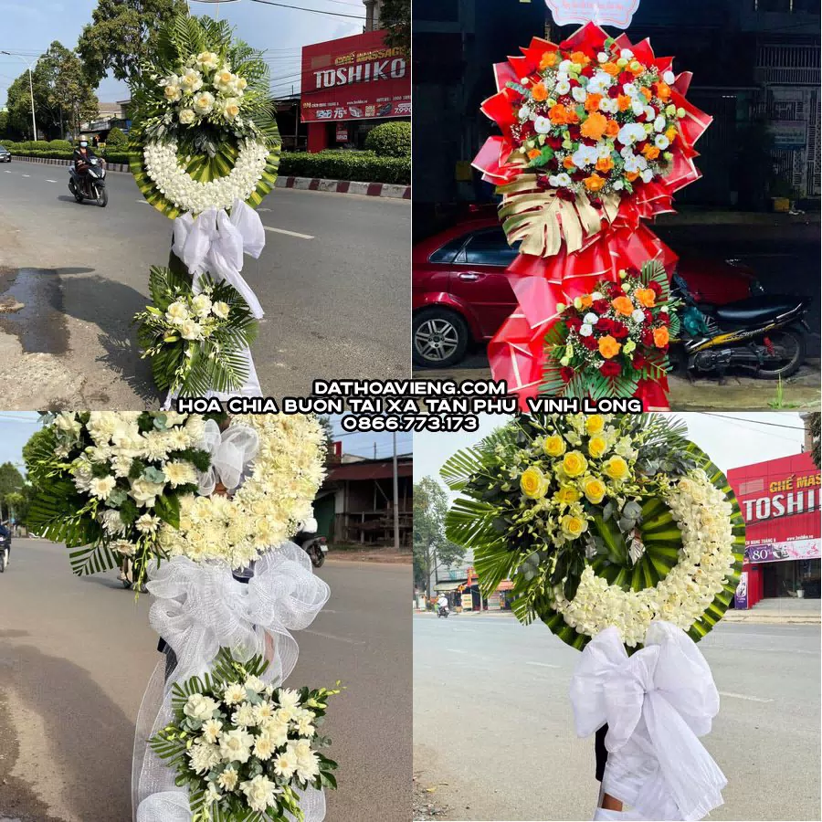 Mẫu hoa chia buồn tham khảo tại Xã Tân Phú, Vĩnh Long