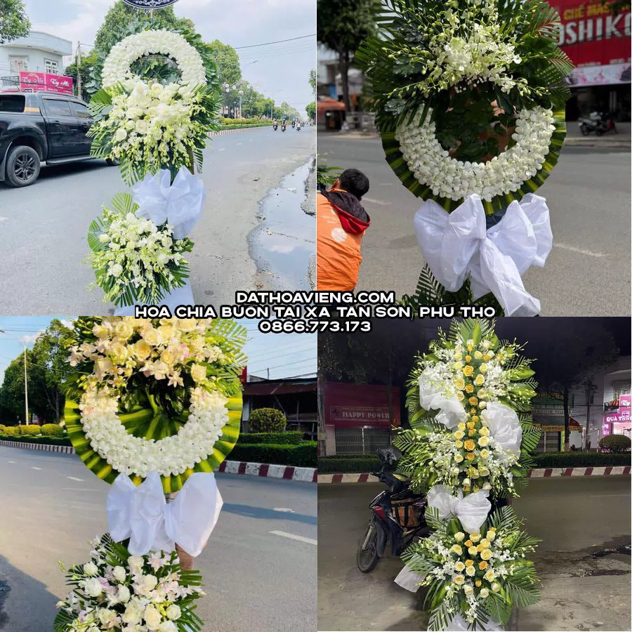 Mẫu hoa chia buồn tham khảo tại Xã Tân Sơn, Phú Thọ