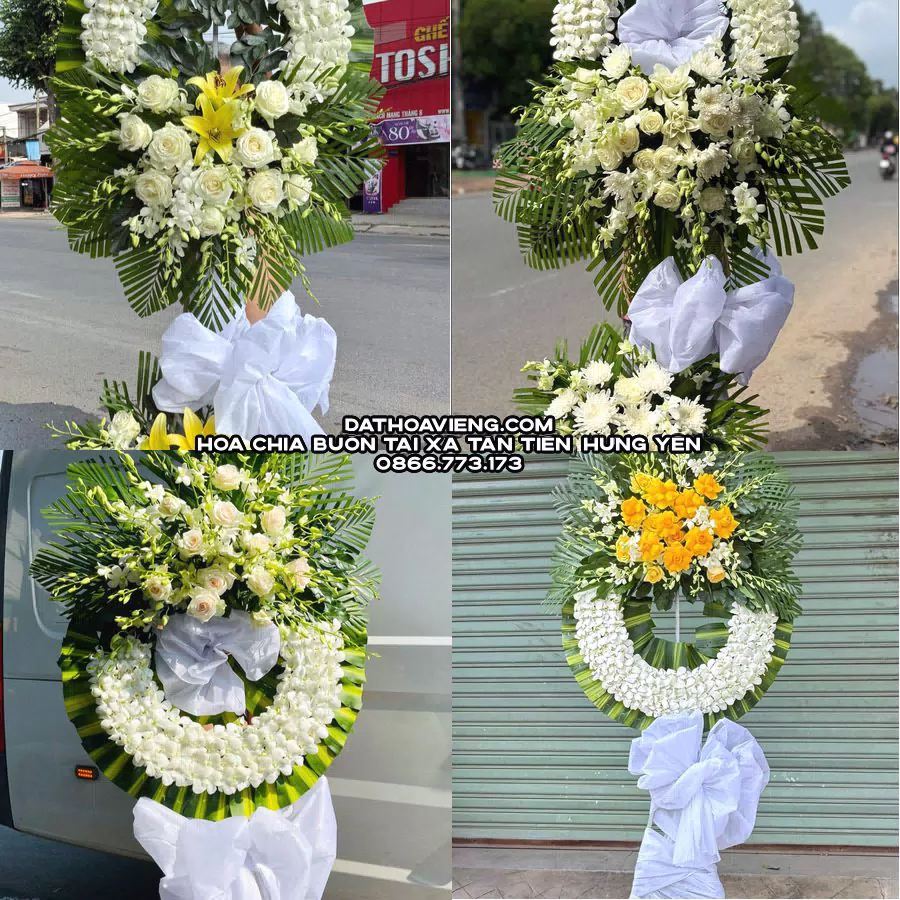 Mẫu hoa chia buồn tham khảo tại Xã Tân Tiến, Hưng Yên