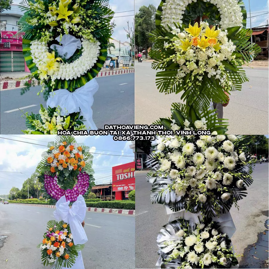 Mẫu hoa chia buồn tham khảo tại Xã Thành Thới, Vĩnh Long