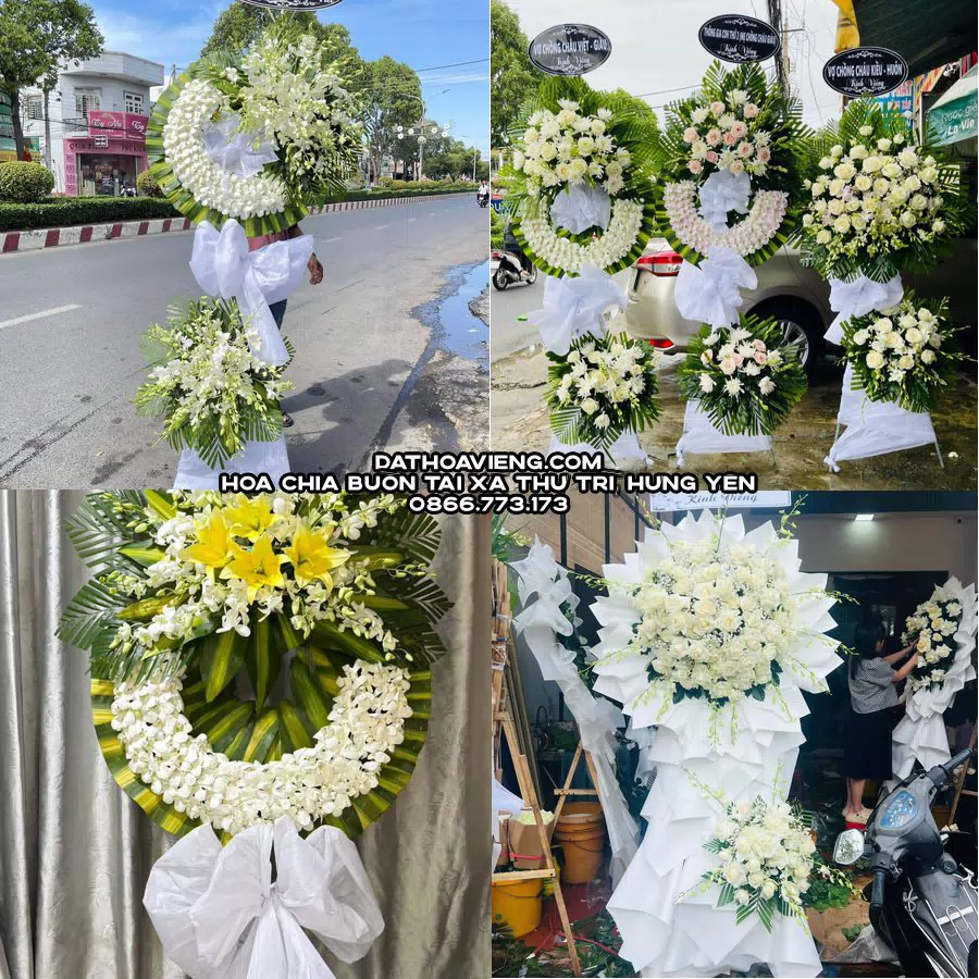 Mẫu hoa chia buồn tham khảo tại Xã Thư Trì, Hưng Yên