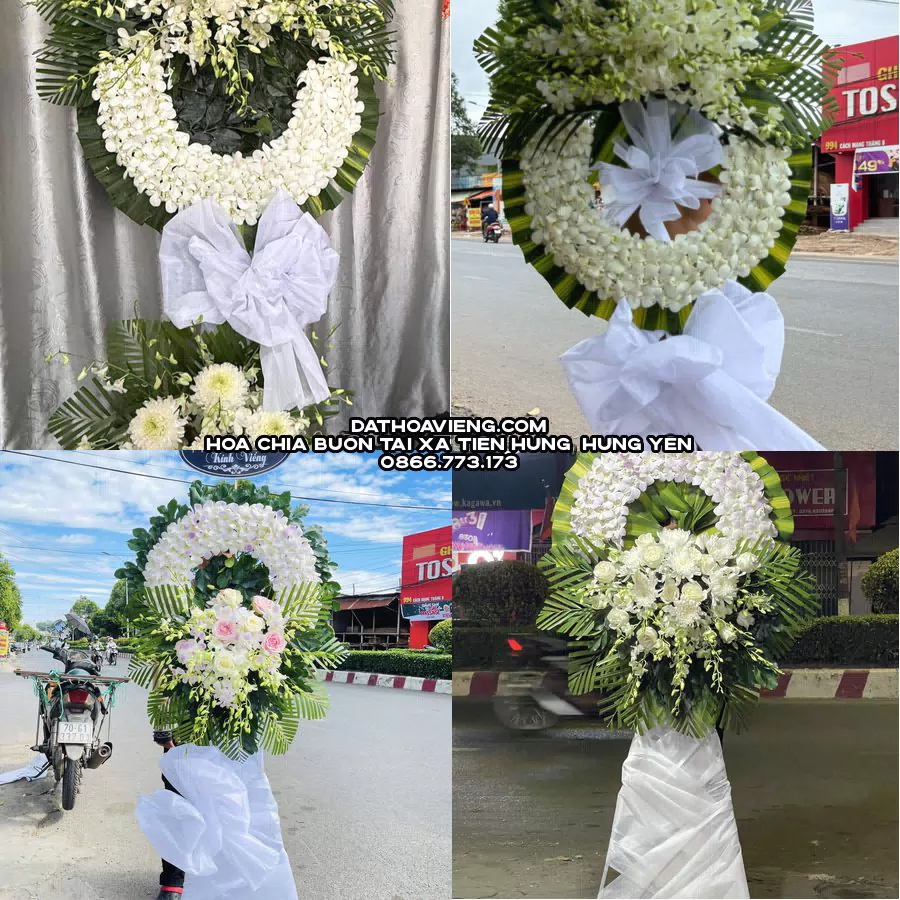 Mẫu hoa chia buồn tham khảo tại Xã Tiên Hưng, Hưng Yên