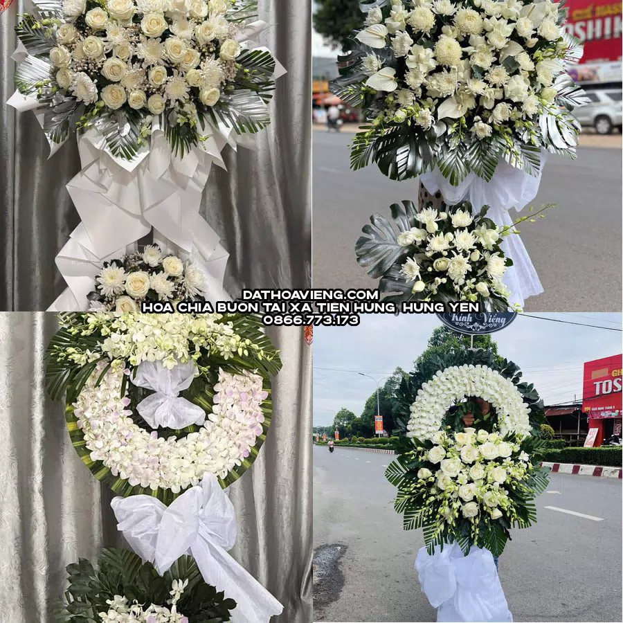 Mẫu hoa chia buồn tham khảo tại Xã Tiên Hưng, Hưng Yên