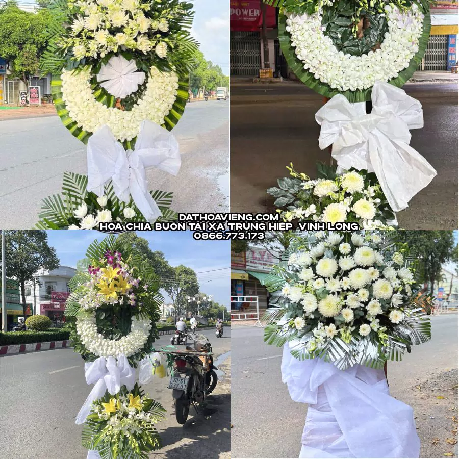 Mẫu hoa chia buồn tham khảo tại Xã Trung Hiệp, Vĩnh Long