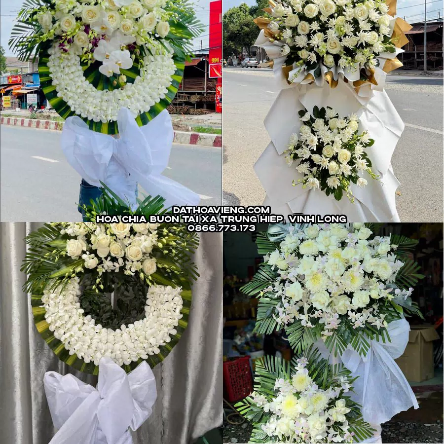Mẫu hoa chia buồn tham khảo tại Xã Trung Hiệp, Vĩnh Long