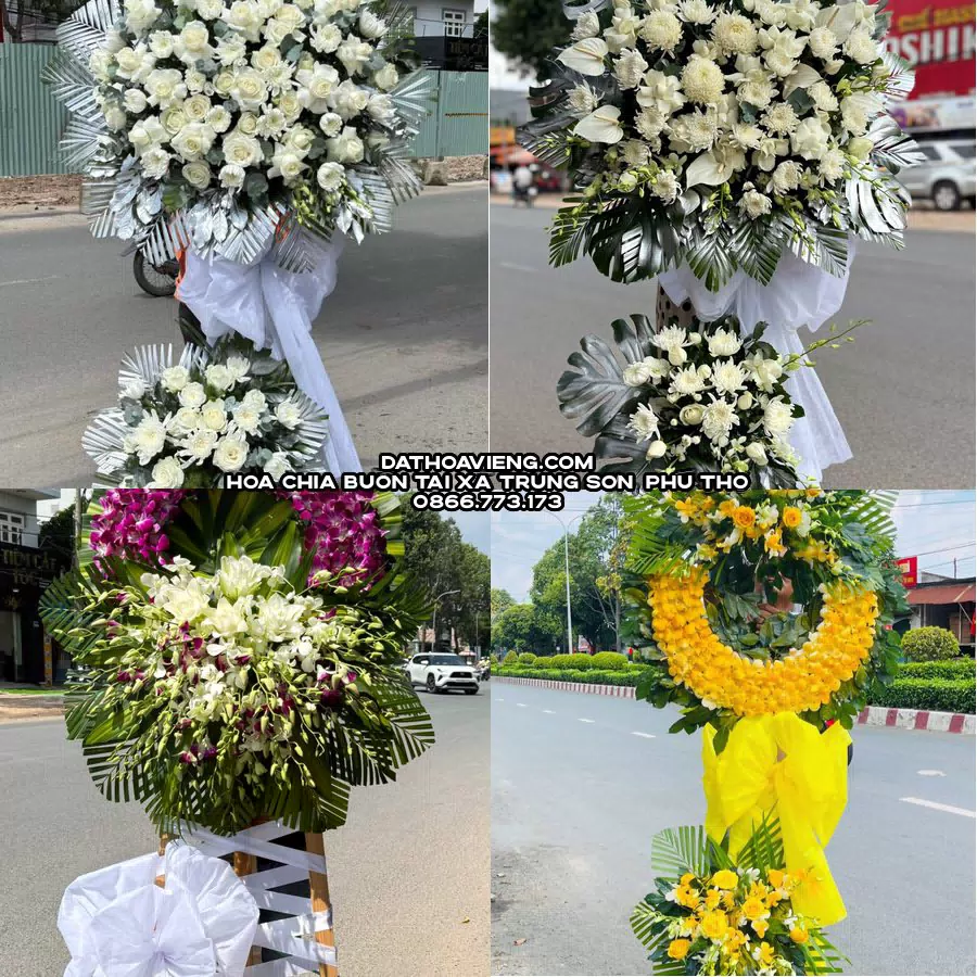 Mẫu hoa chia buồn tham khảo tại Xã Trung Sơn, Phú Thọ