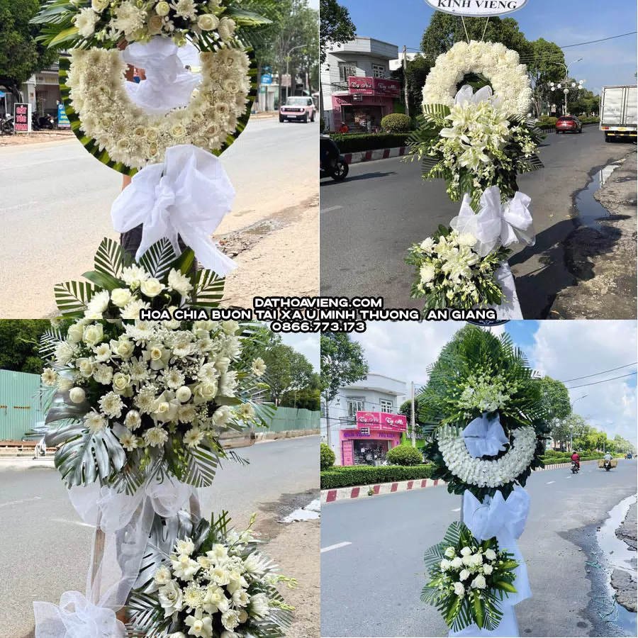 Mẫu hoa chia buồn tham khảo tại Xã U Minh Thượng, An Giang