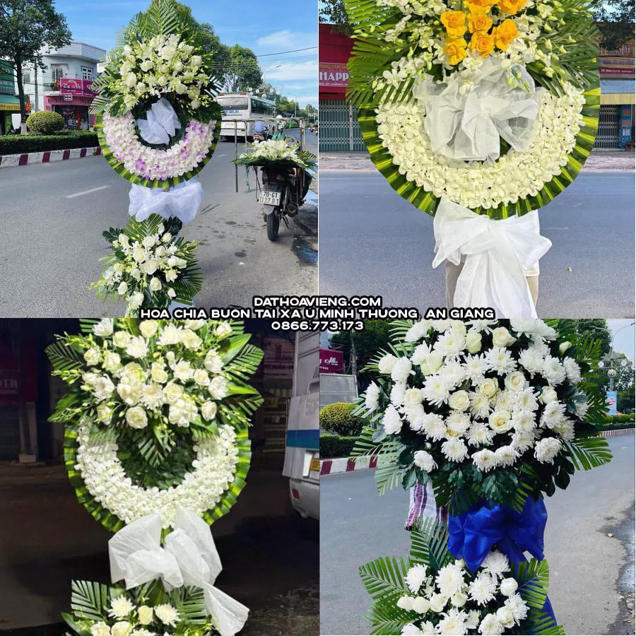 Mẫu hoa chia buồn tham khảo tại Xã U Minh Thượng, An Giang