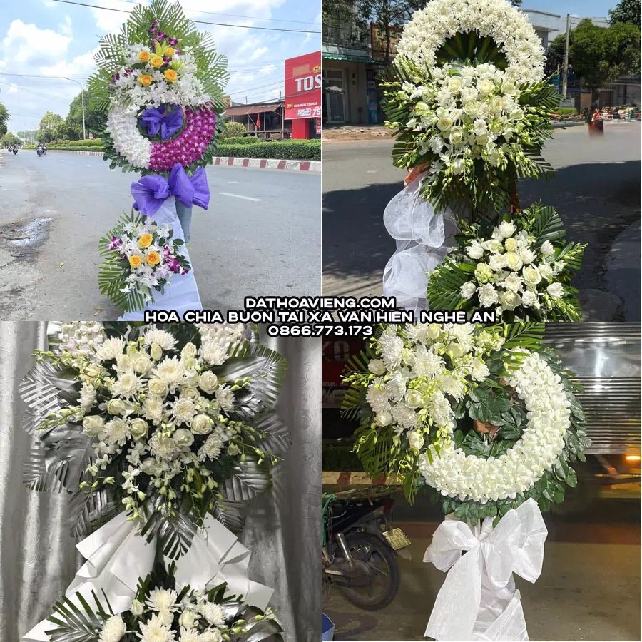 Mẫu hoa chia buồn tham khảo tại Xã Văn Hiến, Nghệ An