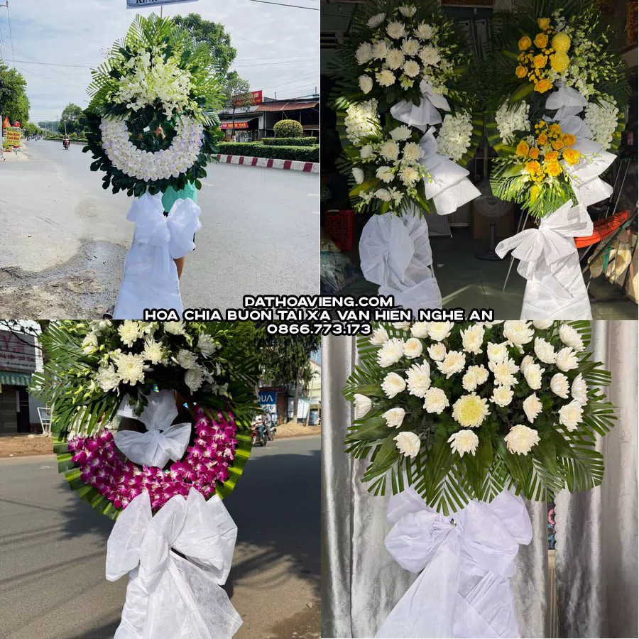 Mẫu hoa chia buồn tham khảo tại Xã Văn Hiến, Nghệ An