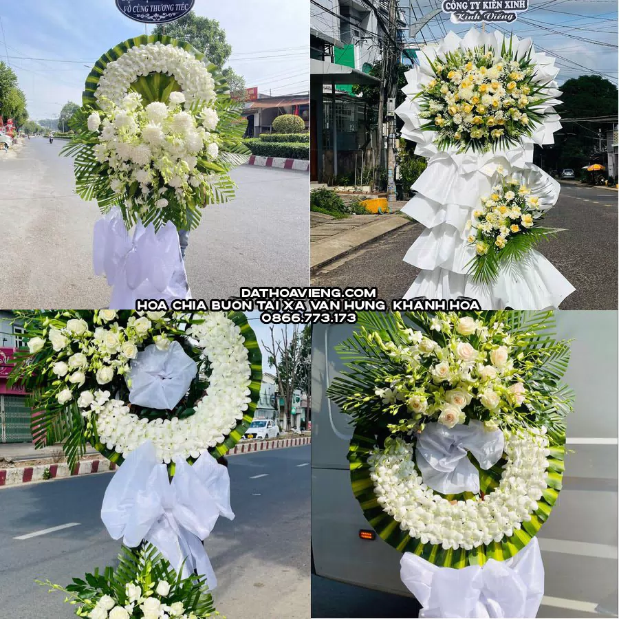 Mẫu hoa chia buồn tham khảo tại Xã Vạn Hưng, Khánh Hòa