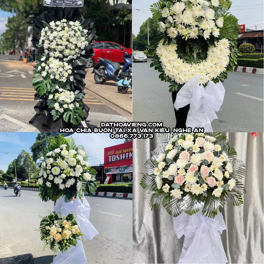Mẫu hoa chia buồn tham khảo tại Xã Văn Kiều, Nghệ An